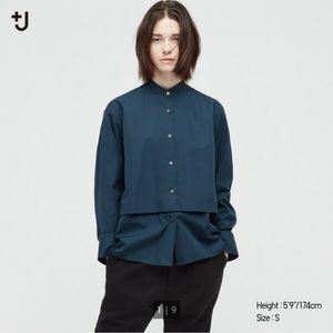 Uniqlo +J Supima® Cotton Long-Sleeve Shirt Jacket - blue